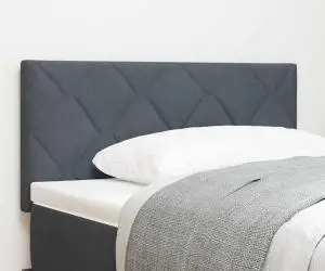 vidaXL Tăblie LED cu design de blocuri de diamant, gri închis, 100 cm, din catifea