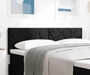 Capitol LED vidaXL cu Design Blocuri Rombice Negru 144 cm Țesătură