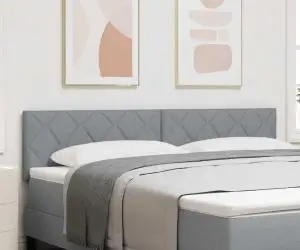 Tablia LED vidaXL cu Model Blocuri Cubice Gri deschis 180 cm Țesătură