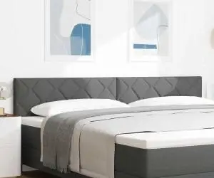Cap de pat LED vidaXL Design în blocuri de diamant Gri închis 200 cm Tapițerie