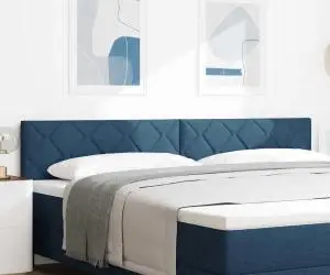 LED vidaXL Tăblie Design Blocuri de Diamante Albastru 200 cm Țesătură