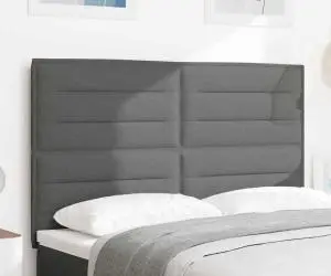 vidaXL Cap de pat LED Design Linii Gri închis 80 cm Țesătură