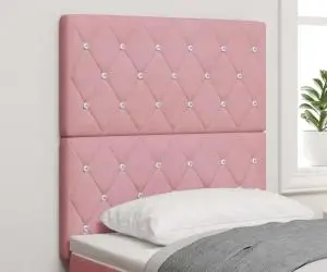 vidaXL Tăblie LED roz, 80 cm, din catifea
