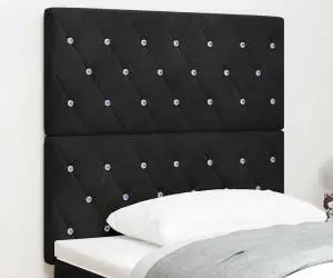 vidaXL Cap de pat LED negru de 100 cm din catifea