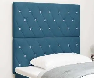 vidaXL Tăblie LED Albastră Închisă, 100 cm, din Catifea