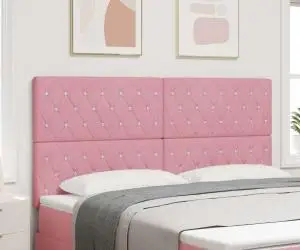 vidaXL Tăblie LED roz 90 cm din catifea