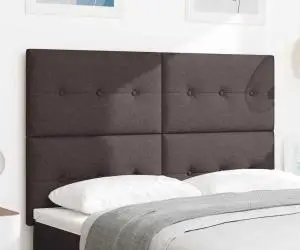 vidaXL Cap de pat LED maro închis, din țesătură, de 80 cm