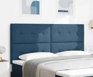 vidaXL Cap de pat LED albastru de 90 cm, din țesătură