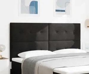 vidaXL Cap de Pat LED Negru 90 cm Catifea