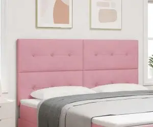 vidaXL Tăblie LED Roz 90 cm Catifea