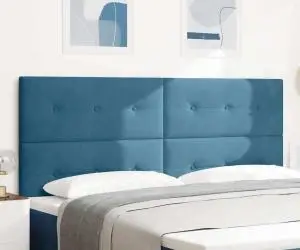 vidaXL Tăblie LED Albastră Întunecată 100 cm Catifea