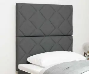 Tablă de Pat LED vidaXL Design Blocuri Diamant Gri Închis 80 cm Țesătură