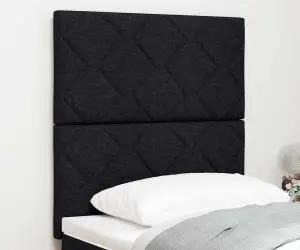 Tăblie LED vidaXL Design cu Blocuri de Diamant Neagră 80 cm Țesătură