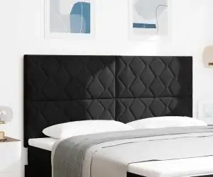 vidaXL Cap de pat LED Design cu blocuri de diamant Negru 180 cm Catifea