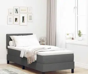 vidaXL Pat cu saltea Gri închis 80x200 cm Material textil