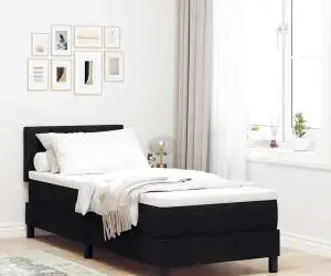 vidaXL Pat cu saltea tip Box Spring Negru 80x200 cm Fabricat