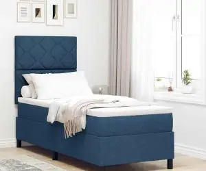 vidaXL Pat cu arcuri cu saltea bleumarin 80x200 cm din țesătură