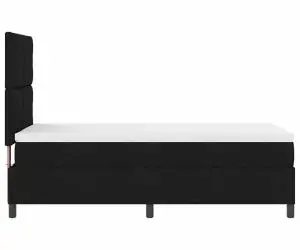 vidaXL Pat cu Arcuri și Saltea Negru 100x200 cm Țesătură