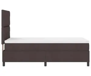vidaXL Pat cu arcuri cu saltea maro închis 100x200 cm țesătură