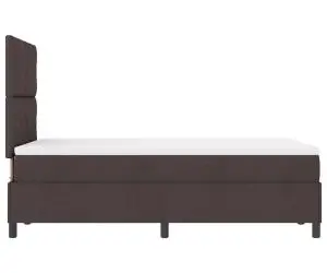 vidaXL Pat cu arcuri cu saltea gri închis 120x200 cm din țesătură