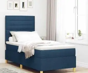 vidaXL Pat cu Somieră cu Saltea Albastră 80x200 cm