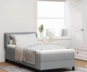 Pat cu arcuri box și saltea vidaXL Gri deschis 80x200 cm Fabricat