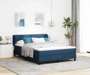 Pat cu saltea Box Spring vidaXL Albastru 160x200 cm Textil