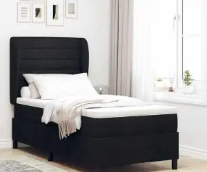 vidaXL Pat cu saltea Box Spring Negru 100x200 cm