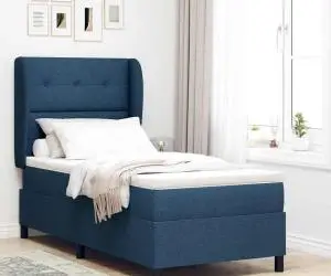 vidaXL Saltea box cu țesătură albastră, 90x200 cm