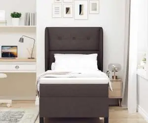vidaXL Saltea Box Spring, 100x200 cm, maro închis, cu țesătură