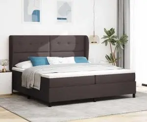 vidaXL Pat cu saltea , maro, 200 x 200 cm, din material