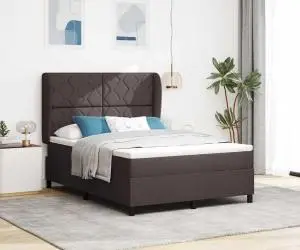 vidaXL Cadru de pat cu saltea - Maro închis, 160x200 cm, Material