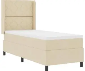 Pat cu saltea Crem 80x200 cm din material