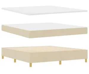 vidaXL Pat cu saltea cu arcuri Crem 180x200 cm.