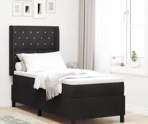 vidaXL Pat cu saltea Black 80x200 cm Catifea