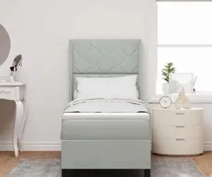 vidaXL Pat cu arcuri și saltea gri deschis 80x200 cm catifea