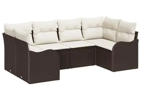 Set de canapea de grădină cu 6 piese și perne Maro Ratan Poli - 2/5