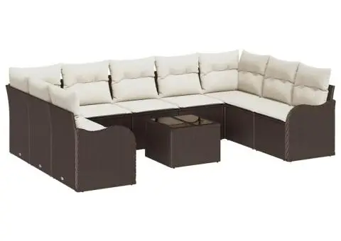 Set de canapea de grădină cu perne gri din poli ratan - 2/5