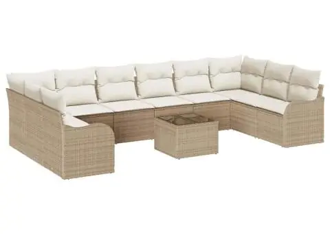 Set de Canapea de Grădină cu 11 piese și perne din Ratan Poli Maro - 2/5