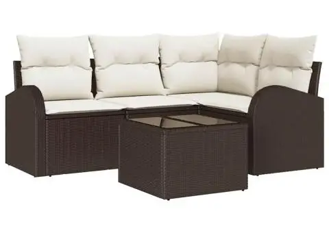 Set de Canapele de Grădină cu Pernă Gri Poli Ratan - 2/5