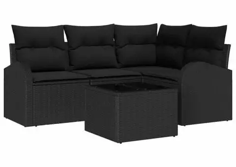 Set Canapea Grădină cu Pernuțe Bej din Ratan Polimerizat - 2/5