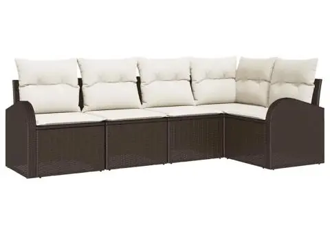 Set Canapele Grădină cu Perne, 5 Piese, Ratan Versatil - 2/5