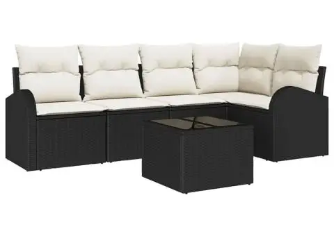 Set Canapea Grădină cu 5 Piese și Perne Ratan - 2/5