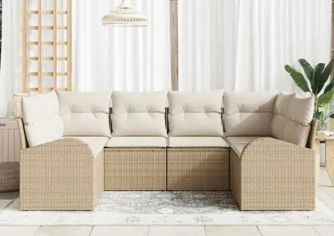 Set de canapele cu 6 piese și perne Bej Ratan Poli - 3/5