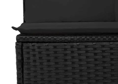 Set de 7 Piese pentru Sofa de Grădină cu Perne Negre din Poliratan - 5/5