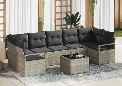 Set canapea de grădină cu perne Gri deschis Ratan Poli - 1/5