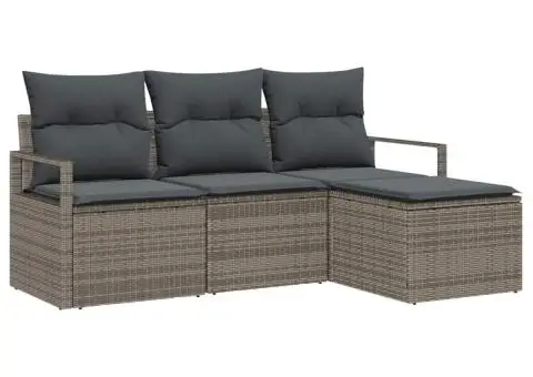 Set de canapele de grădină cu perne Gri Ratan Poli - 2/5