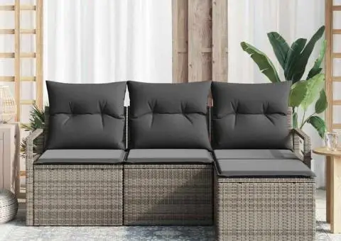 Set de canapele de grădină cu perne Gri Ratan Poli - 3/5