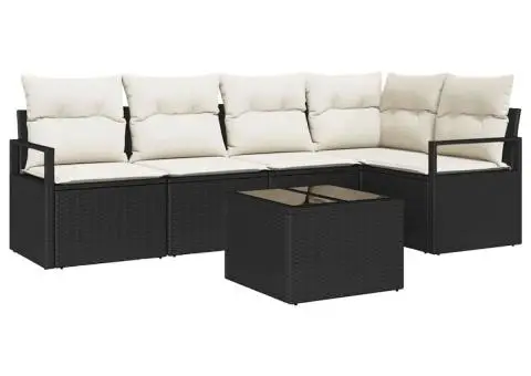 Set de Canapele Grădină cu Pernițe Ratan PE Maro - 2/5