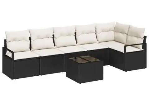 Set canapea grădină 6 piese cu perne ratan polimeric - 2/5